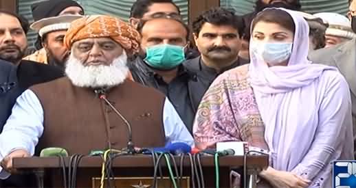 Maulana Fazlur Rehman And Maryam Nawaz Media Talk After PDM Meeting - 18th January 2021