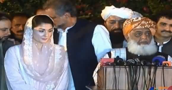 Maulana Fazlur Rehman & Maryam Nawaz Joint Media Talk After Meeting At Jati Umra