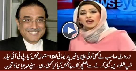 Mehar Abbasi Praising Asif Zardari For Always Using Decent Language