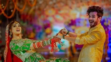 Mehndi night of tiktoker couple Kanwal Aftab And Zulqarnain