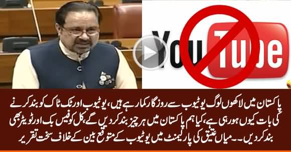 Mian Ateeq's Speech in Senate Against Expected Ban on Youtube in Pakistan