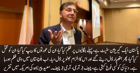Moeed Pirzada's hard hitting speech in USA against Pakistan's establishment