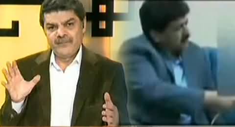 Mubashir Luqman Showing A Video Clip of Hamid Mir Maligning Pakistan Army