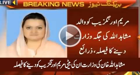 Mushahid Ullah Khan's Daughter Maryam Aurangzeb to Get Mushahid Ullah Ministry