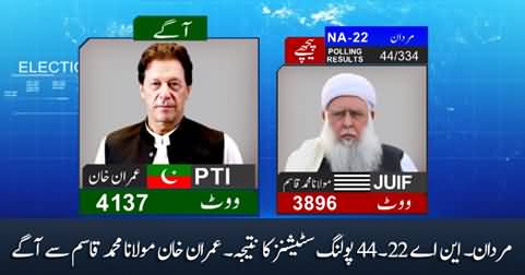 NA 22, Mardan By-Election 44 polling station Result: Imran Khan Leading, Maulana Qasim on 2nd Number