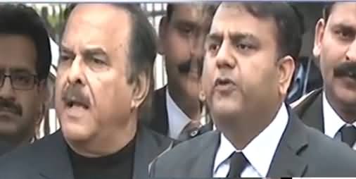 Naeem ul Haq And Fawad Chaudhry Complete Media Talk Outside Supreme Court