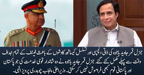 Nation can never forget the services of General Qamar Javed Bajwa for Pakistan - Pervez Elahi