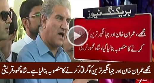 Nawaz Govt Has Planned To Arrest Me, Jahangir Tareen & Imran Khan - Shah Mehmood Qureshi