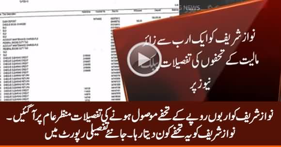 Nawaz Sharif Received Gifts Worth More Than One Billion Rupees - Detailed Report