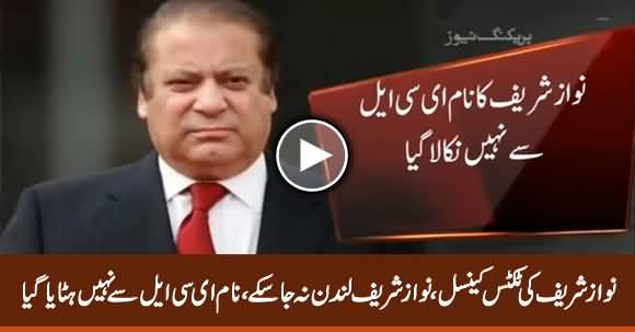 Nawaz Sharif's Tickets For London Cancelled Due to His Name on ECL