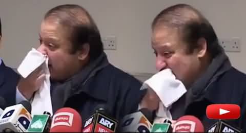 Nawaz Sharif Using Same Handkerchief For His Nose and Lips