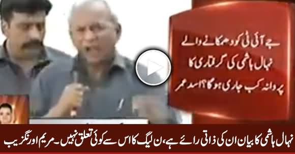 Nehal Hashmi's Statement Is His Personal Opinion - Maryam Aurangzeb