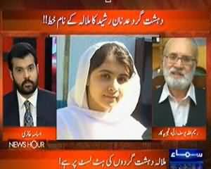 News Hour - 19th July 2013 (Dashatgard Adnan Rasheed Ka Malala Ke Naam Khaat !!)