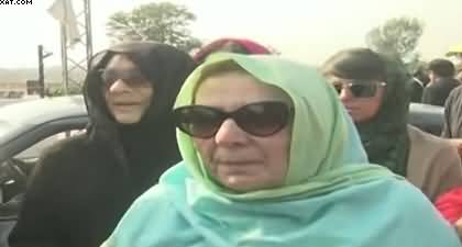 Noreen Niazi talks to reporters after the incident