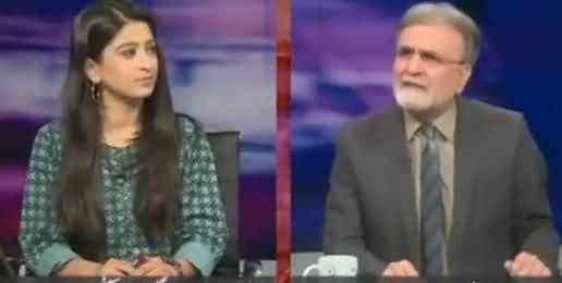 Nusrat Javed Bashing Caller For Saying Why Nawaz Sharif Dosen't Take Kalbhushan's Name