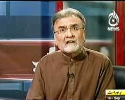 Nusrat Javed Gets Angry on a Question About Maulana Tariq Jameel by a Live Caller