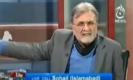 Nusrat Javed Gets Angry With Live Caller on Defending Pervez Musharraf