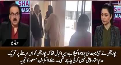 Opposition has played a big gamble by moving no-confidence motion - Dr. Shahid Masood