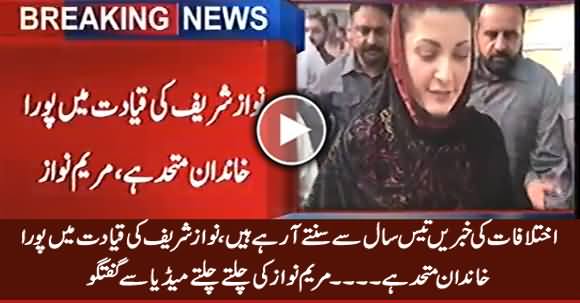 Our Whole Family Is United Under Nawaz Sharif's Leadership - Maryam Nawaz Media Talk