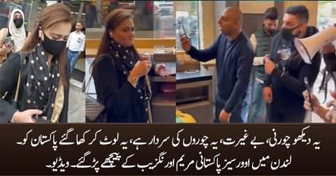 PTI Supporters misbehave with Maryam Aurengzeb in London