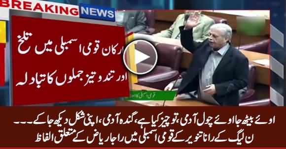 Oye Baith Ja Oye Chawal Aadmi, Tu Cheez Kia Hai, Ganda Aadmi - PMLN Rana Tanveer to Raja Riaz in NA