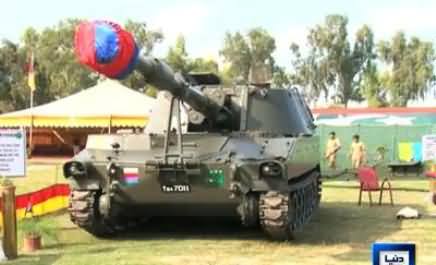 Pak Army Organizes Weapon Exhibition in Col. Sher Khan Stadium Peshawar on Youm e Pakistan