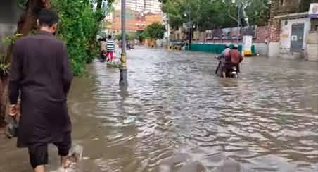 Pakistan chowk Karachi View: All roads flooded like a river after rain