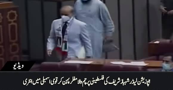 Palestine Flag In Neck, Shahbaz Sharif's Dabang Entry in National Assembly