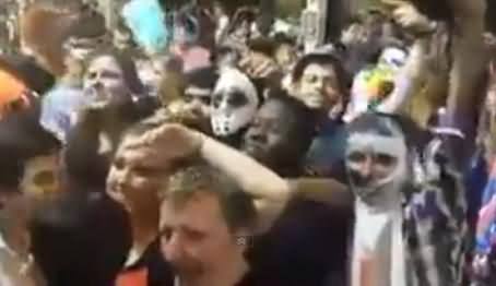 Participants Chanting Go Nawaz Go At Halloween Party in Australia