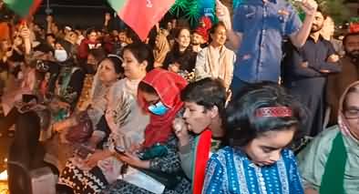 People at Liberty Chowk Lahore celebrating 