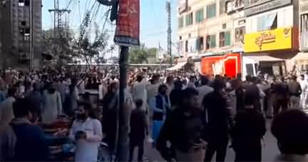 People on roads in Peshawar against Imran Khan's arrest