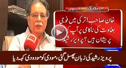 Pervaiz Rasheed's Slip of Tongue While Criticizing Imran Khan, Calls Modi 