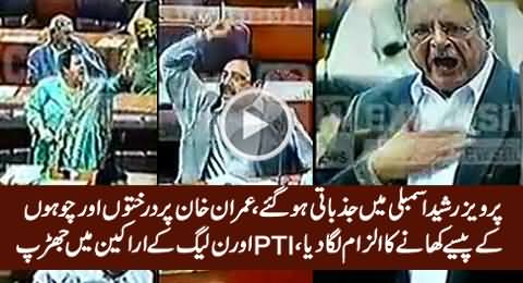 Pervez Rasheed Puts Allegations on Imran Khan in Assembly, Clash Between PTI & PMLN Members