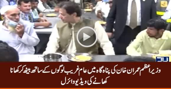 PM Imran Khan Eating Biryani With Common People in Panahgah, Video Goes Viral