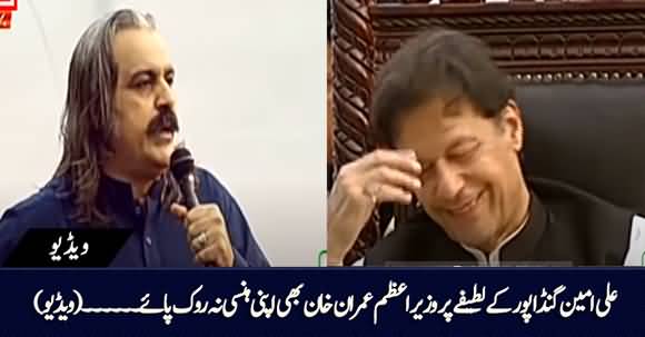 Ali Amin Gandapur Cracked A Joke in His Speech, PM Imran Khan Couldn't Control His Laughter