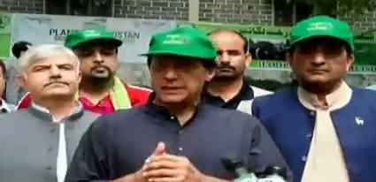 PM Imran Khan talks to media after inauguration of Plant For Pakistan campaign