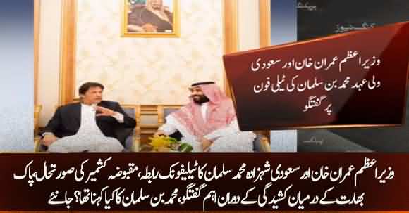 PM Imran Khan Telephones Saudi Crown Prince Mohammed Bin Salman And Discuss Pak India Relations