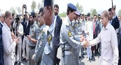 PM Shahbaz Sharif visited D-Chowk, appreciated security personnel's efforts for establishing law & order