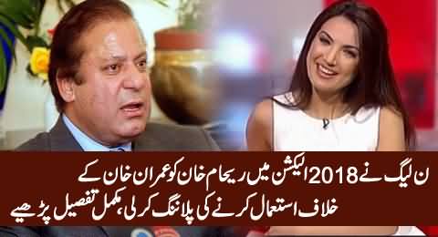 PMLN Planned To Use Reham Khan Against Imran Khan in Elections 2018