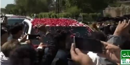 Shahbaz Sharif Released From Jail, Warmly Welcomed By Workers Outside Jail