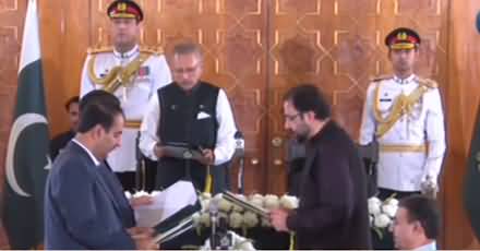 President Arif Alvi Administers Oath To Shahbaz Sharif Cabinet
