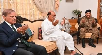 President, COAS and PM Shehbaz visited family of squadron leader Usman Shaheed