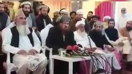 PRESS CONFERENCE Maulana Sami ul Haq Announce alliance with PTI & Reject MMA