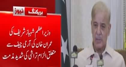 Prime Minister Shehbaz Sharif Strongly Condemned Imran Khan's Statement against Army Chief