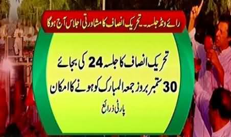 PTI Considering to Hold Jalsa in Raiwind on 30th September