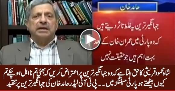 PTI Leader Hamid Khan Criticizes Jahangir Tareen & Supports Shah Mehmood Qureshi