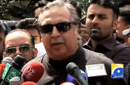 PTI Leader Imran Ismail Talking to Media in Karachi - 9th April 2015