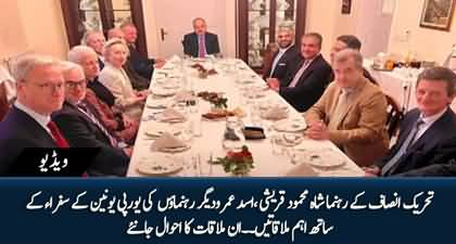 PTI leaders Shah Mehmood Qureshi & Asad Umar met EU ambassadors