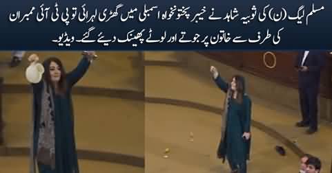 PTI members threw shoes at PML-N's Sobia Shahid after she waved watch in KP assembly
