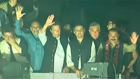 PTI's top leadership present on container along with Imran Khan